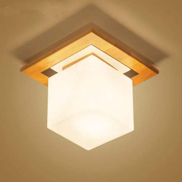 plafonnier en bois japonais style minimaliste pour intérieur