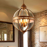 Personnalité créative vintage Restaurant Bar Café Américain salon suspension en fer forgé abat-jour en verre suspension