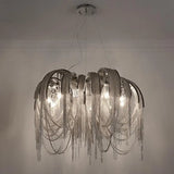 lustre moderne à pampilles en aluminium design contemporain
