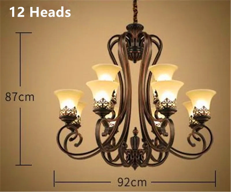 lustre en métal vintage style européen rétro pour éclairage intérieur
