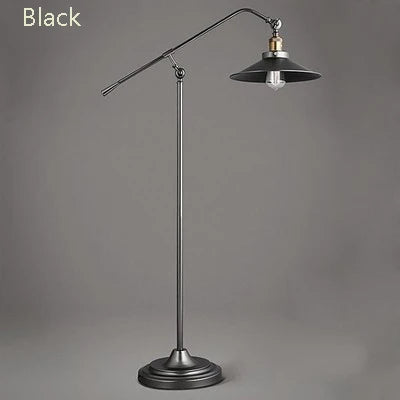 lampadaire industriel rétro en fer forgé vintage à bras long