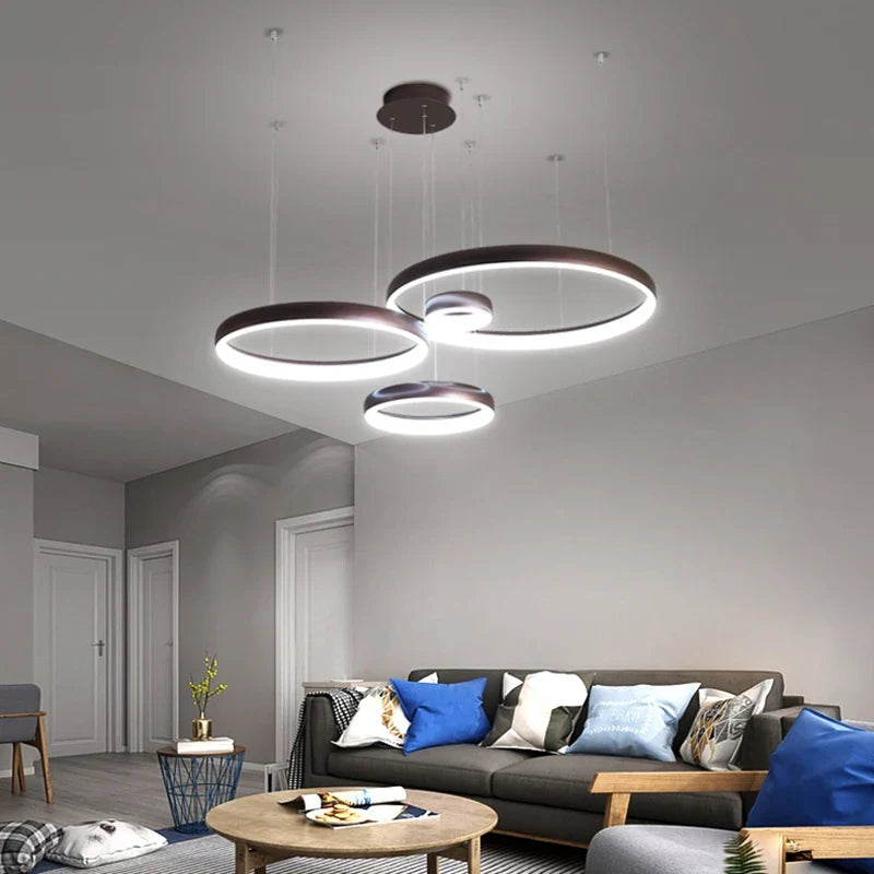 suspension moderne à led pour décoration intérieure et commerciale