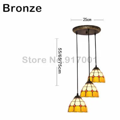 3 Heads Colorful Glass LED Pendant Lamps Light,Bedroom Suspension Hanging Ceiling Lamp