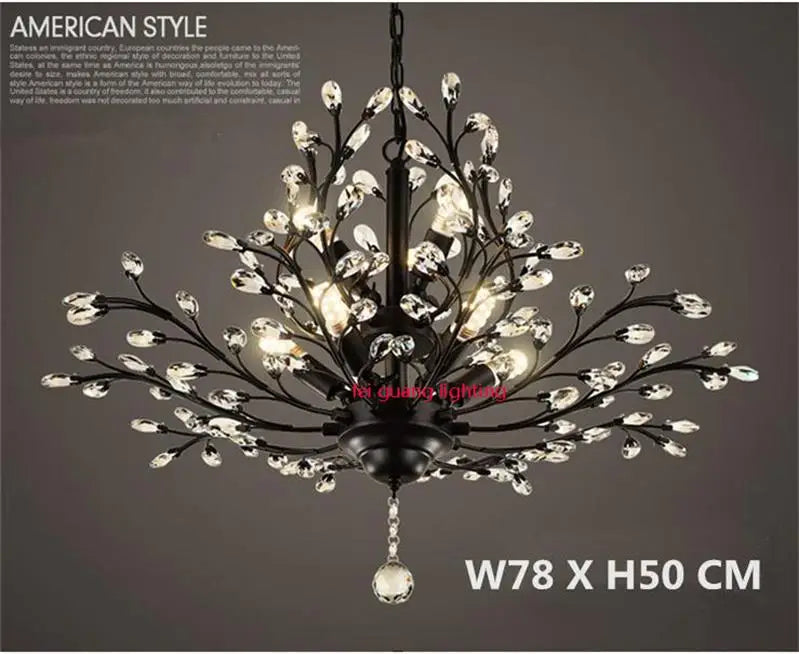 lustre en cristal rétro pour magasin créatif et original