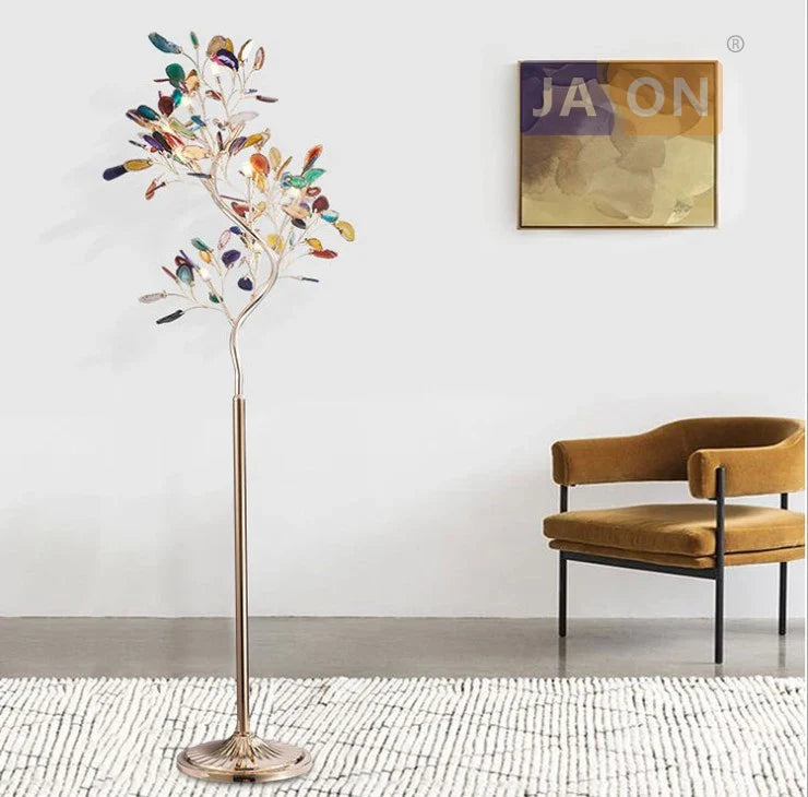 lampe à poser design en forme d'arbre en agate de fer nordique