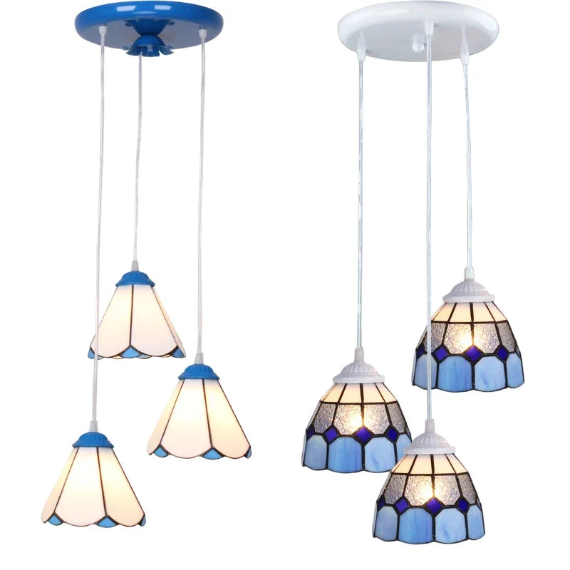 3 Heads Colorful Glass LED Pendant Lamps Light,Bedroom Suspension Hanging Ceiling Lamp
