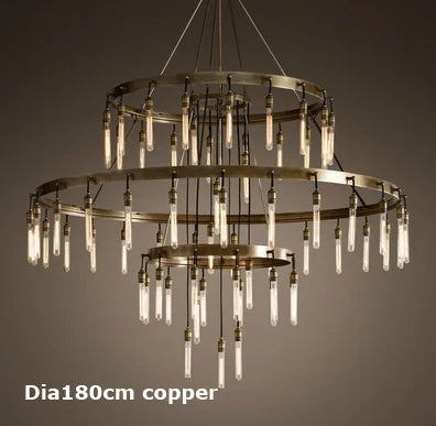 suspension rétro en fer et cuivre noir design industriel