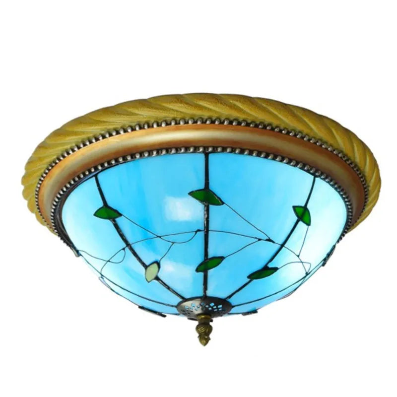 plafonnier en vitrail style méditerranéen pour extérieur et intérieur
