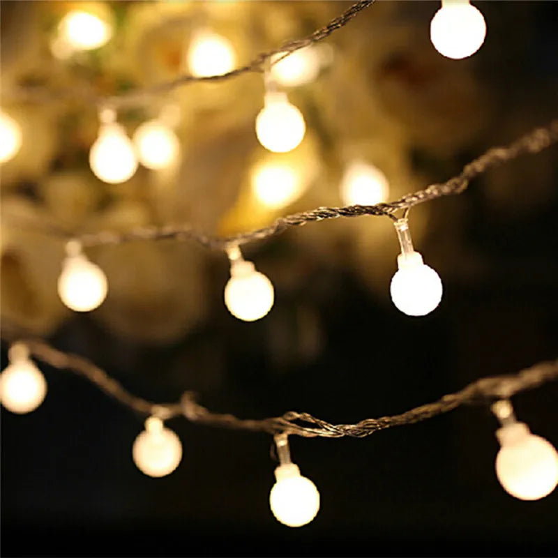 guirlande lumineuse à 80 led boules cerisier pour mariage et noël