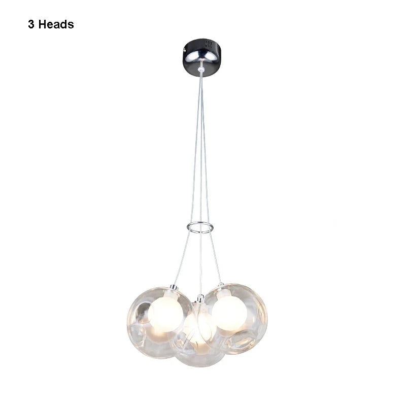 gzmj moderne boule de verre suspension lumières multiples têtes suspension lampe