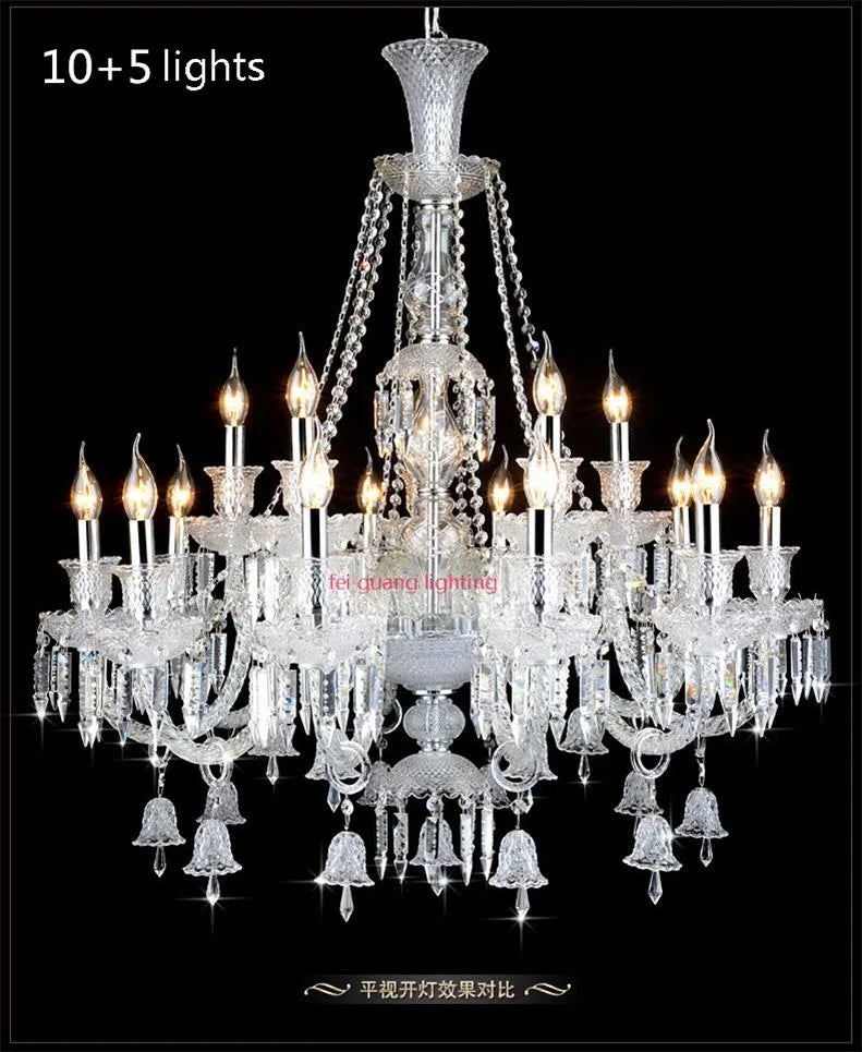 lustre en cristal moderne avec éclairage led design élégant