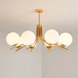 lustre moderne à led avec abat-jour en métal doré