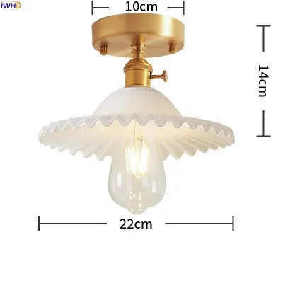 plafonnier led iwhd verre cuivre style nordique vintage edison