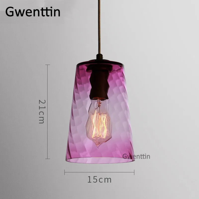 suspension moderne en verre teinté pour décoration intérieure