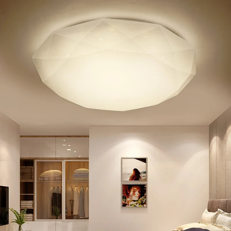 plafonnier nordique diamant étoile ciel leds acrylique moderne