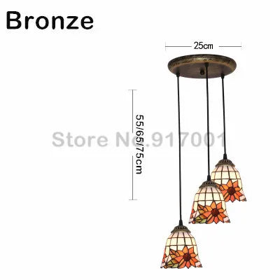 3 Heads Colorful Glass LED Pendant Lamps Light,Bedroom Suspension Hanging Ceiling Lamp