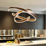 Suspension design cercle anneaux corps en aluminium acrylique LED