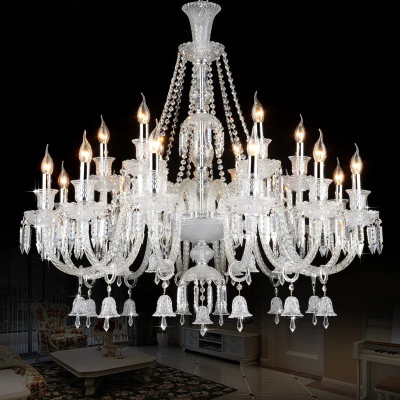 lustre en cristal moderne avec éclairage led design élégant