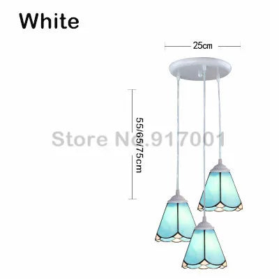 3 Heads Colorful Glass LED Pendant Lamps Light,Bedroom Suspension Hanging Ceiling Lamp