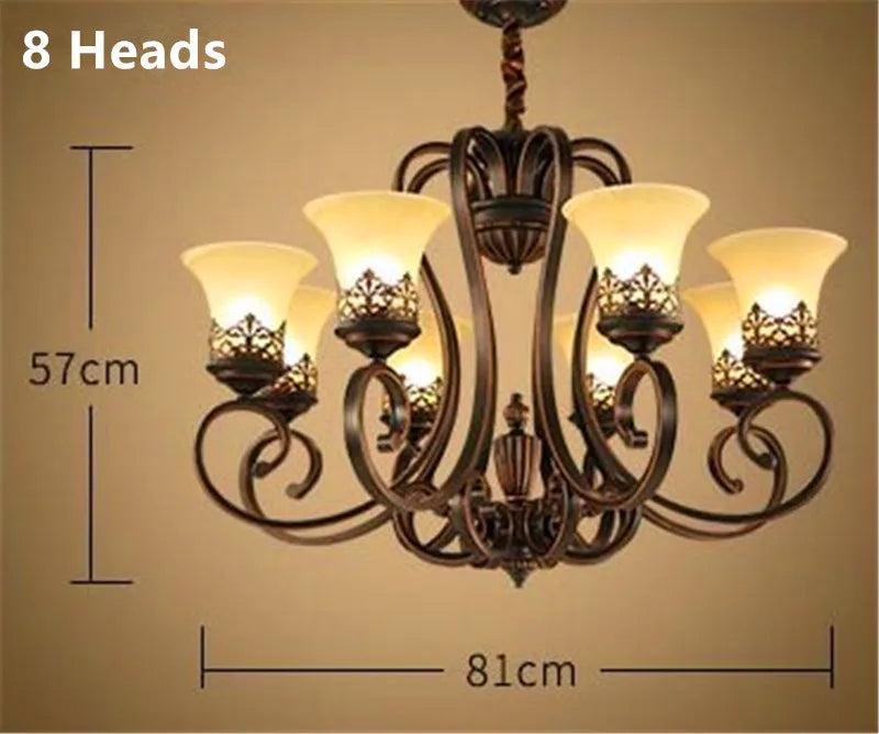 lustre en métal vintage style européen rétro pour éclairage intérieur