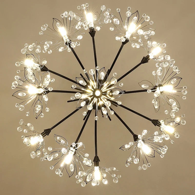 suspension en cristal de pissenlit pour ambiance moderne
