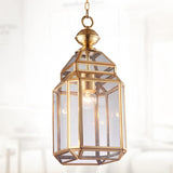 suspension en cuivre abat-jour en verre style industriel et rural