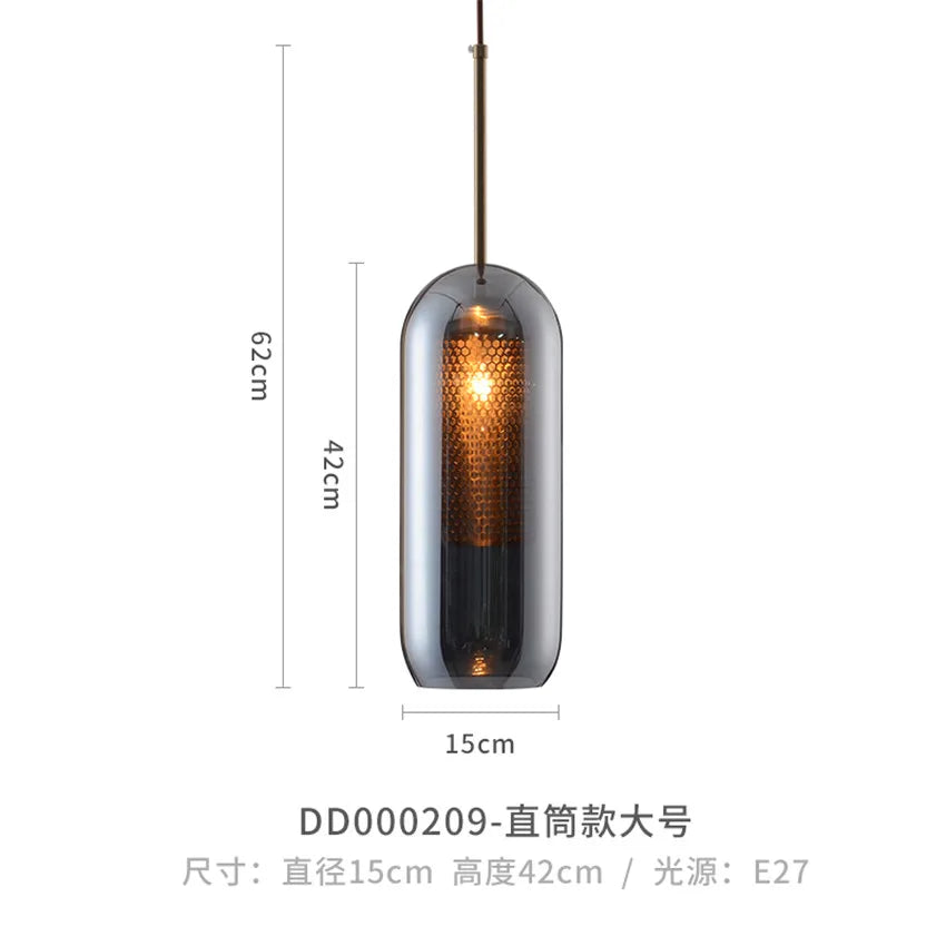 suspension moderne en verre pour décoration intérieure élégante