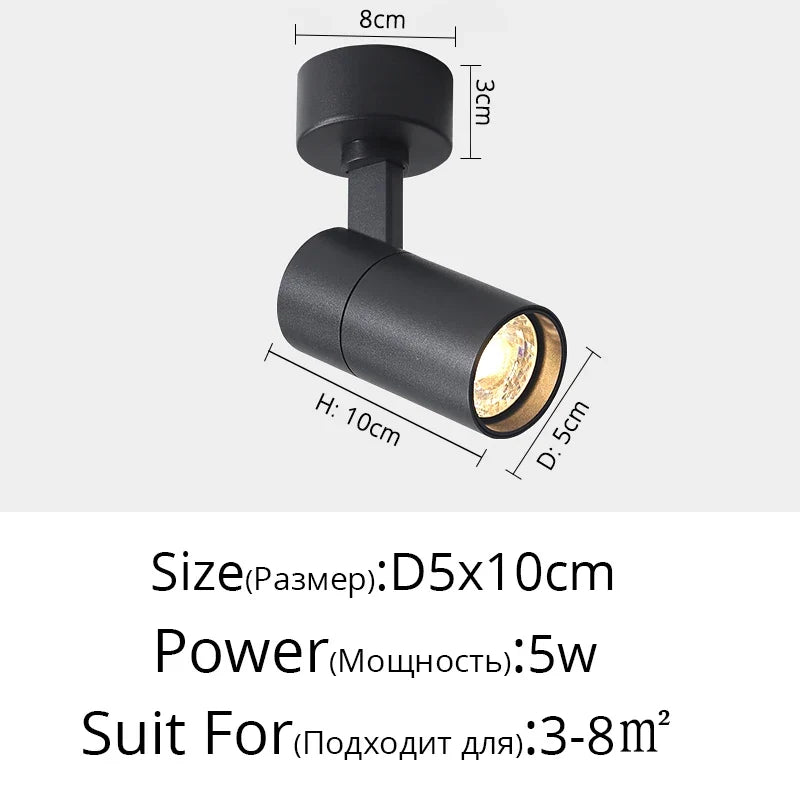 projecteur led rond carré surface montée angle réglable