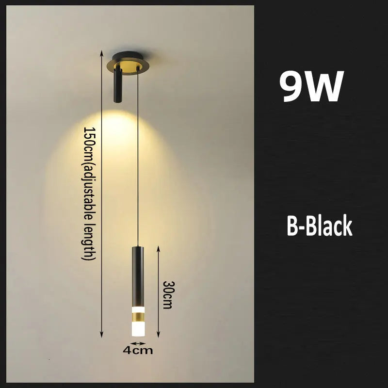 suspension led au design moderne avec long câble