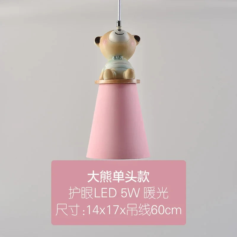 lustre créatif dessin animé animal pour chambre d'enfants