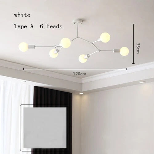 lustre moderne à plusieurs têtes pour intérieur créatif