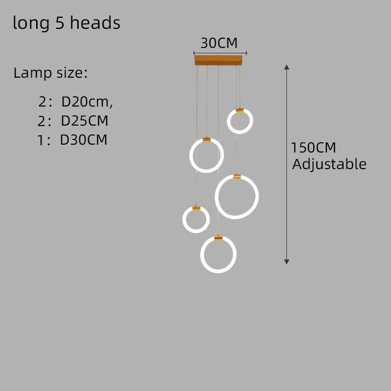 lustre à led moderne en acrylique pour décoration luxe
