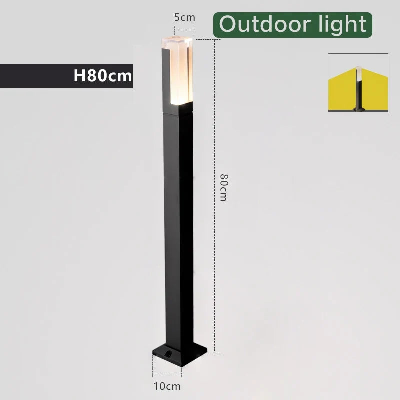 Lampe à gazon moderne lumière extérieure en aluminium étanche à l'eau porche jardin IP54 lampe à gazon extérieure maison cour décor paysage lumières