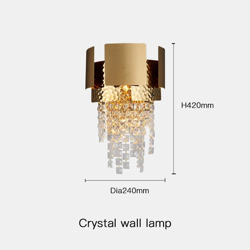 NAVIMC moderne applique en cristal pour chevet or applique murale LED appliques luminaires salon décor applique murale LED lumière en cristal