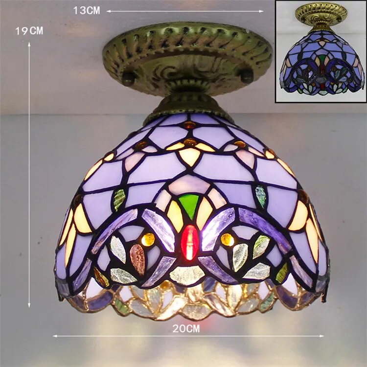 Plafonnier Led en verre créatif moderne avec ampoule 7W E27