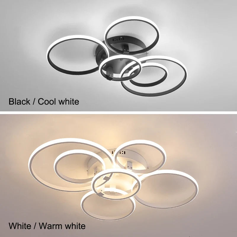 Plafonnier anneaux à LED