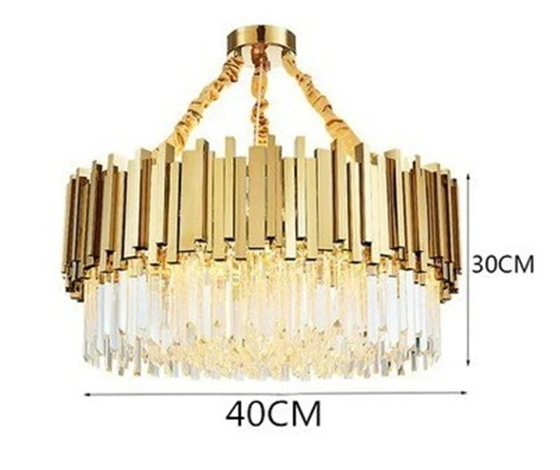lustre moderne en cristal avec grande suspension à led