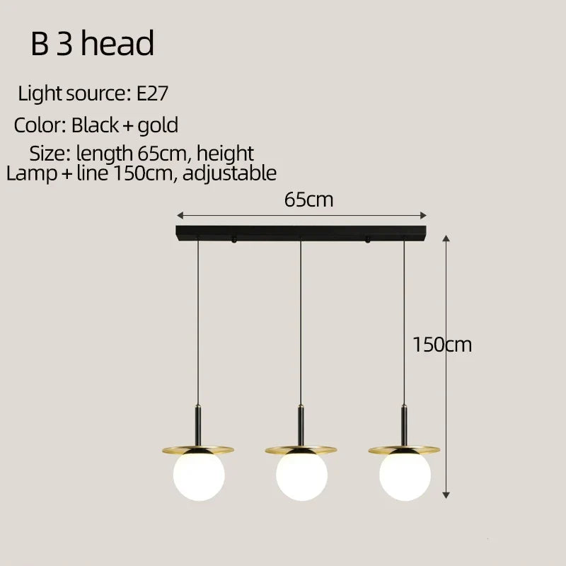lustre moderne en verre pour un style nordique élégant