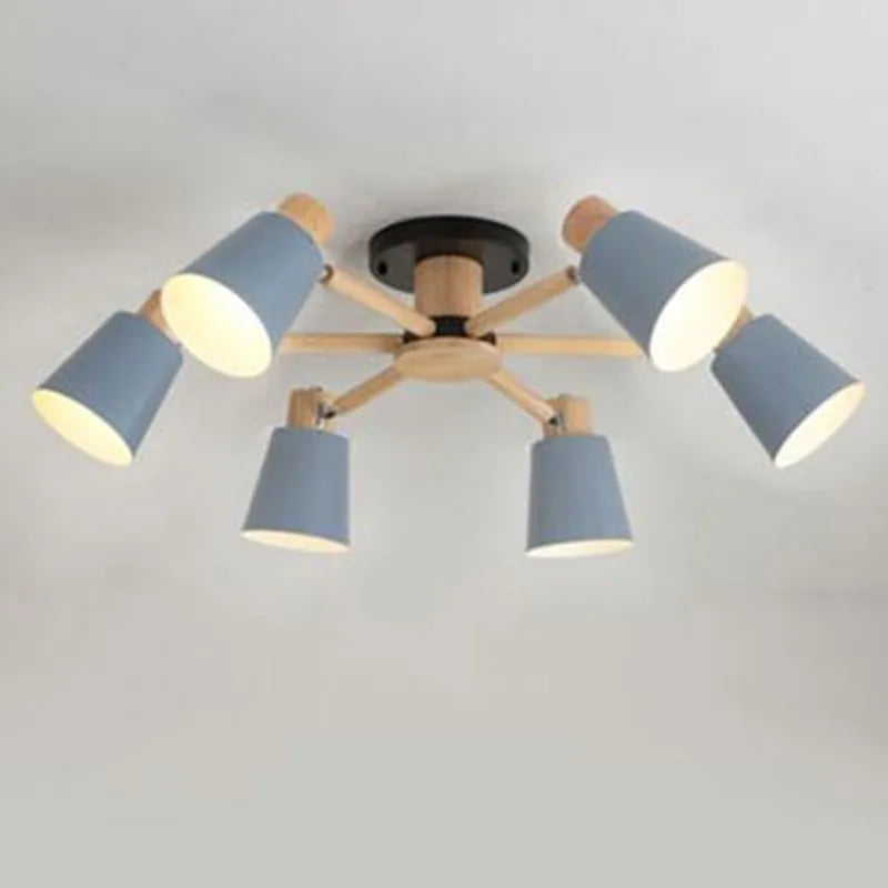 lustre nordique en bois massif simple et moderne