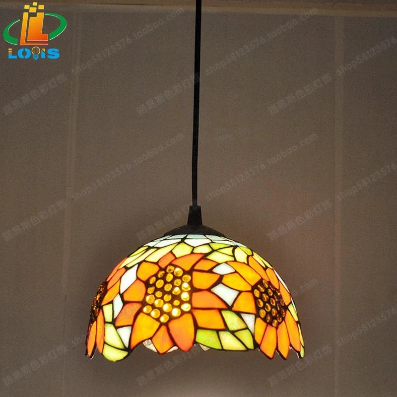 lustre vintage style tiffany tournesol pour restaurant et bar