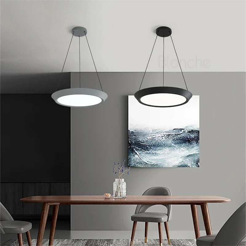 suspension moderne led ronde pour éclairage intérieur décoratif
