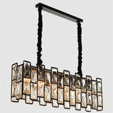 lustre moderne éclairage rectangulaire design en cristal K9 lumineux