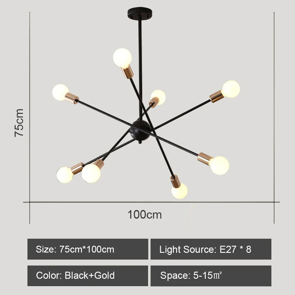 Plafond moderne à LEDs lustre lumière salon chambre industrielle spoutnik lustres suspension lampe créative éclairage maison décor