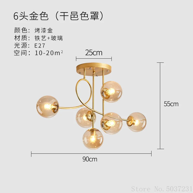 plafonnier boule en verre design nordique élégant pour intérieur moderne