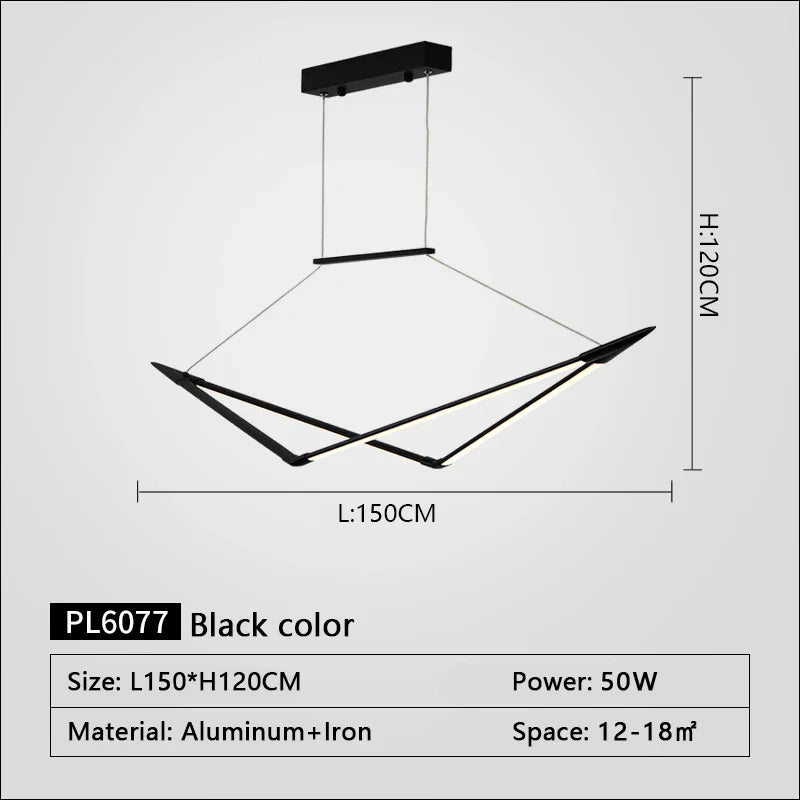 suspension led moderne dimmable pour un éclairage élégant