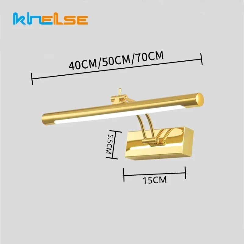 Applique murale led moderne étanche miroir cosmétique acier inox