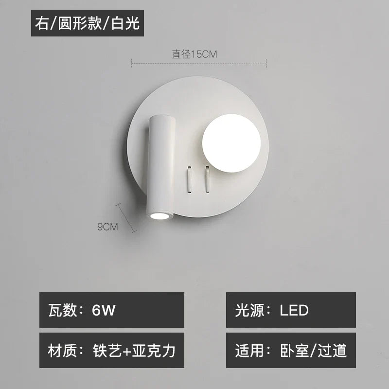 applique murale moderne rotative à led pour intérieur décoratif