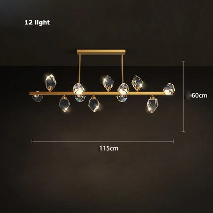 lustre en cristal et cuivre style art déco design moderne