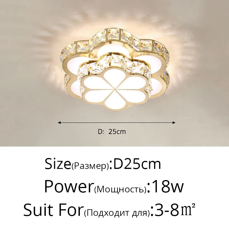 plafonnier led intelligent avec motif de fleur en cristal moderne