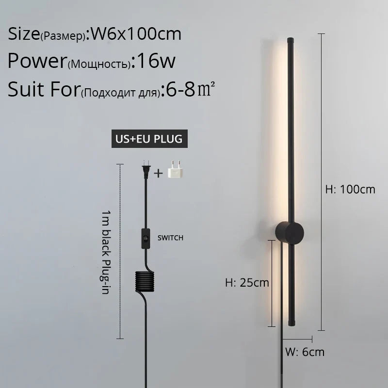 Simple avec prise 	 applique murale LED moderne lumières salon étude chambre chevet couloir allée salon cuisine lampe éclairage intérieur